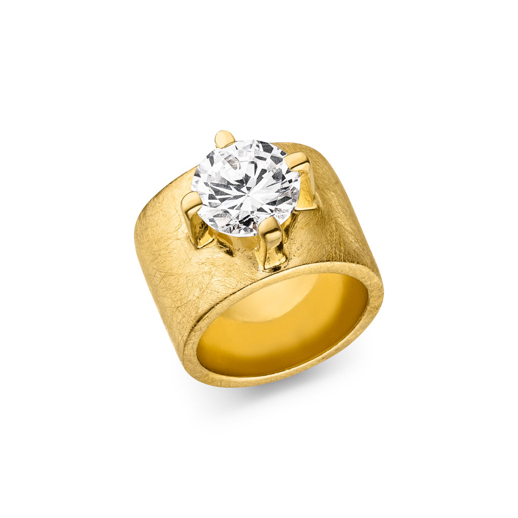 Silber Ring "Krönchen" 12 mm (Sterling Silber 925 vergoldet)