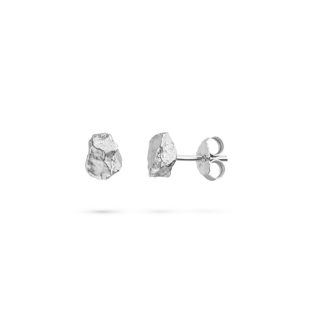 Silber Ohrstecker "Nugget" 7 x 5,5 mm (Sterling Silber 925)