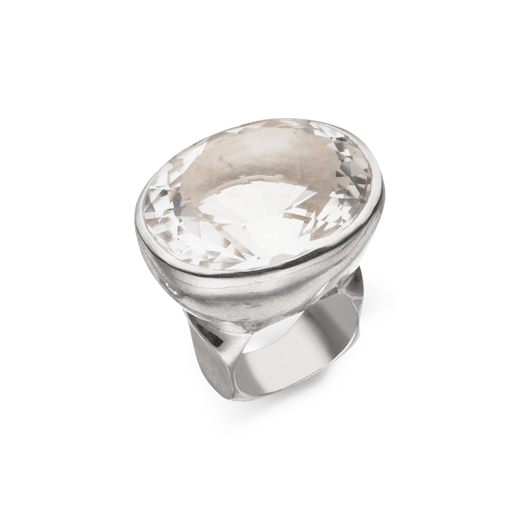 Bergkristall Ring "Heavy" 32x28 mm (Sterling Silber 925)