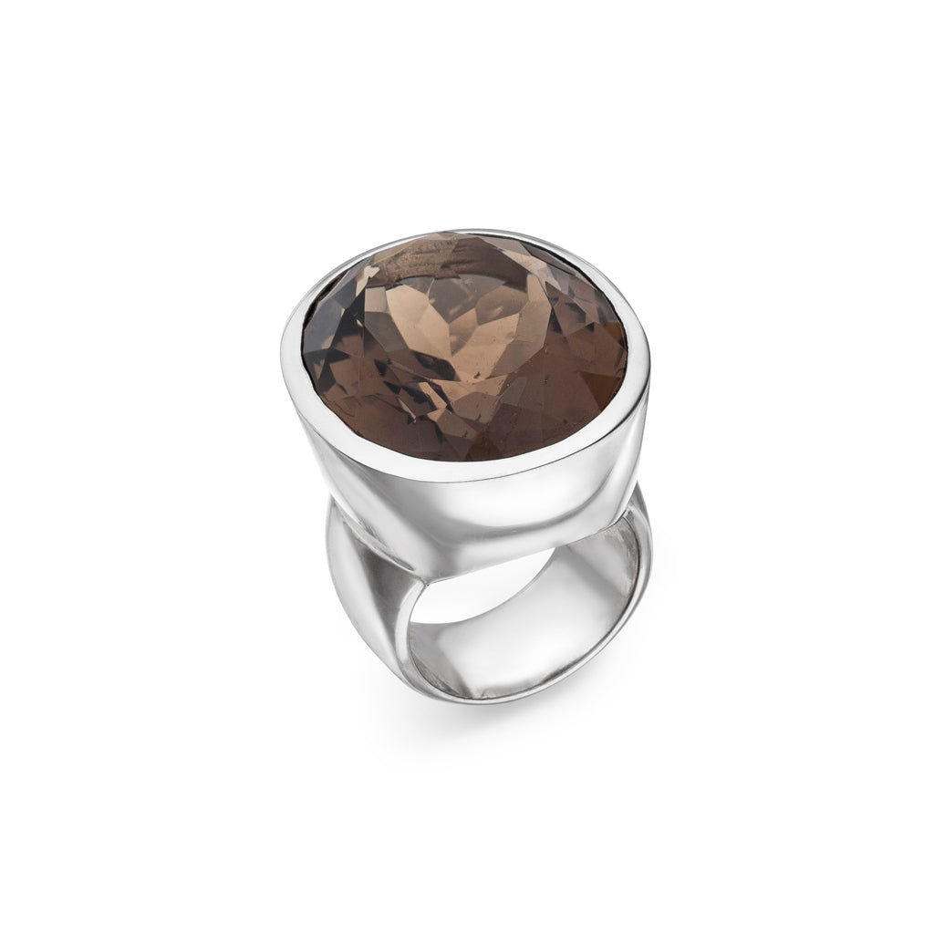 Rauchquarz Ring 27x22 mm (Sterling Silber 925)