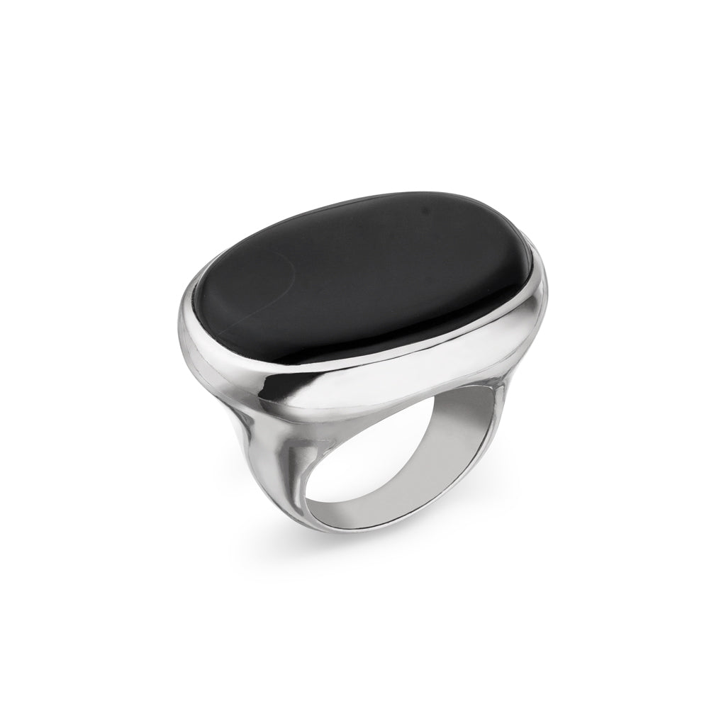 Onyx Ring 30x24 mm (Sterling Silber 925)