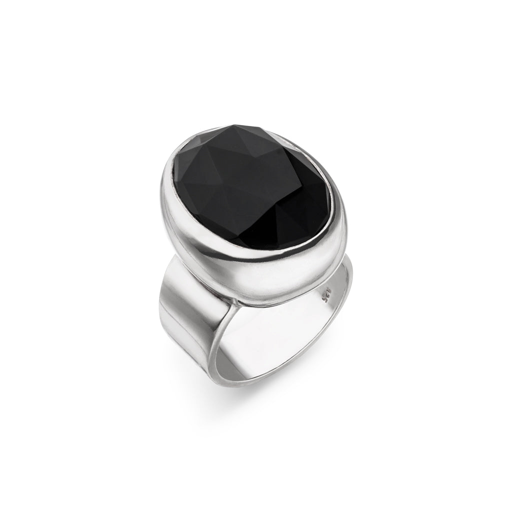 Onyx Ring 24x18 mm (Sterling Silber 925)