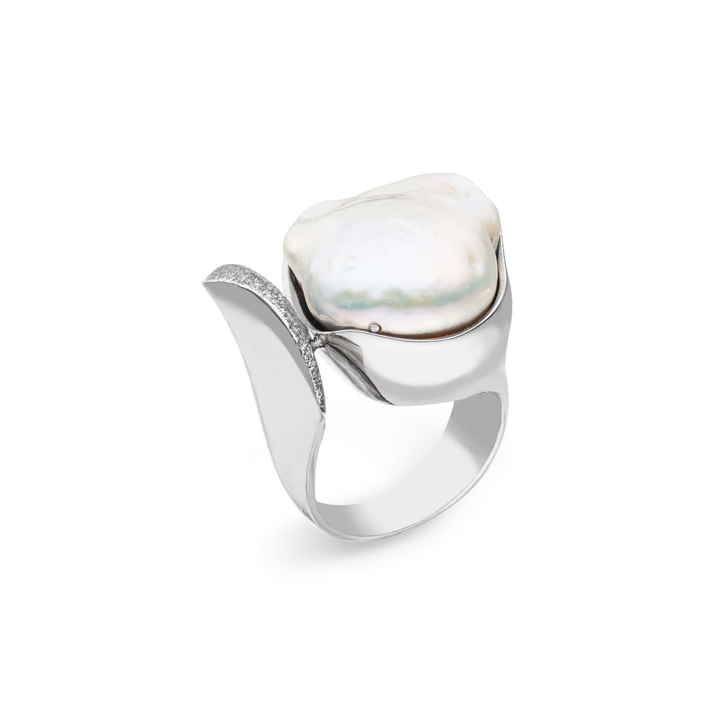 Perlen Ring "Barock" (Sterling Silber 925) Süßwasser Zuchtperle