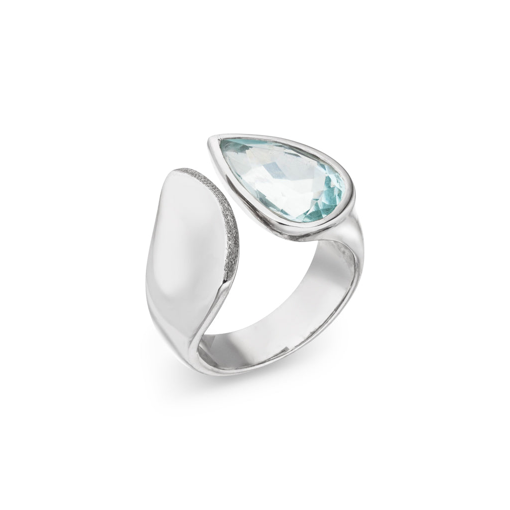 Aquamarin Ring "Drop" 15x10 mm (Sterling Silber 925)