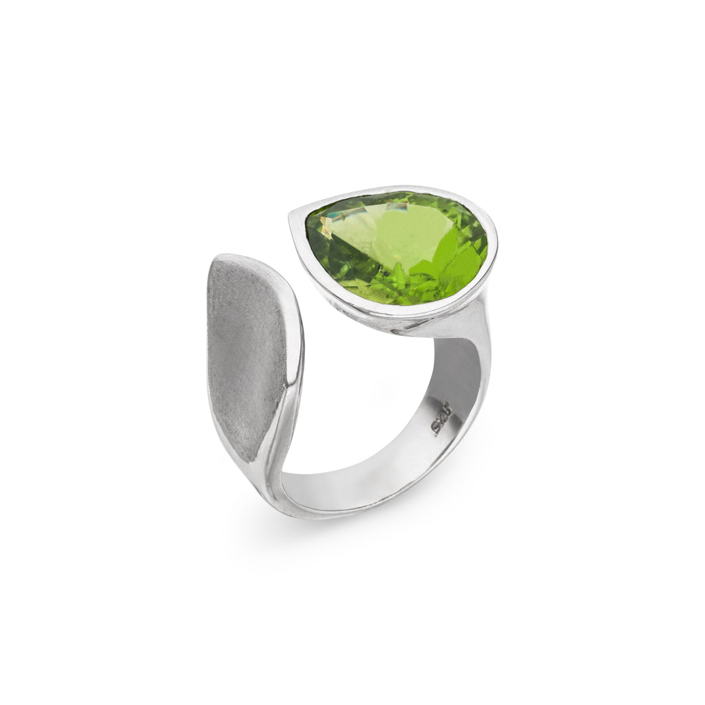 Peridot Ring "Drop" 16x12 mm (Sterling Silber 925)