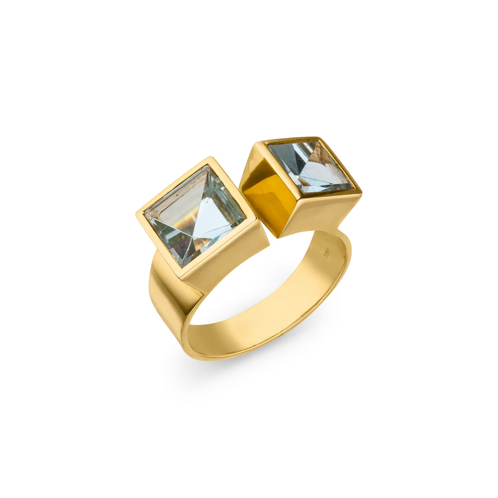 Aquamarin Ring "Duo" 8 ct. (Gelbgold 585)