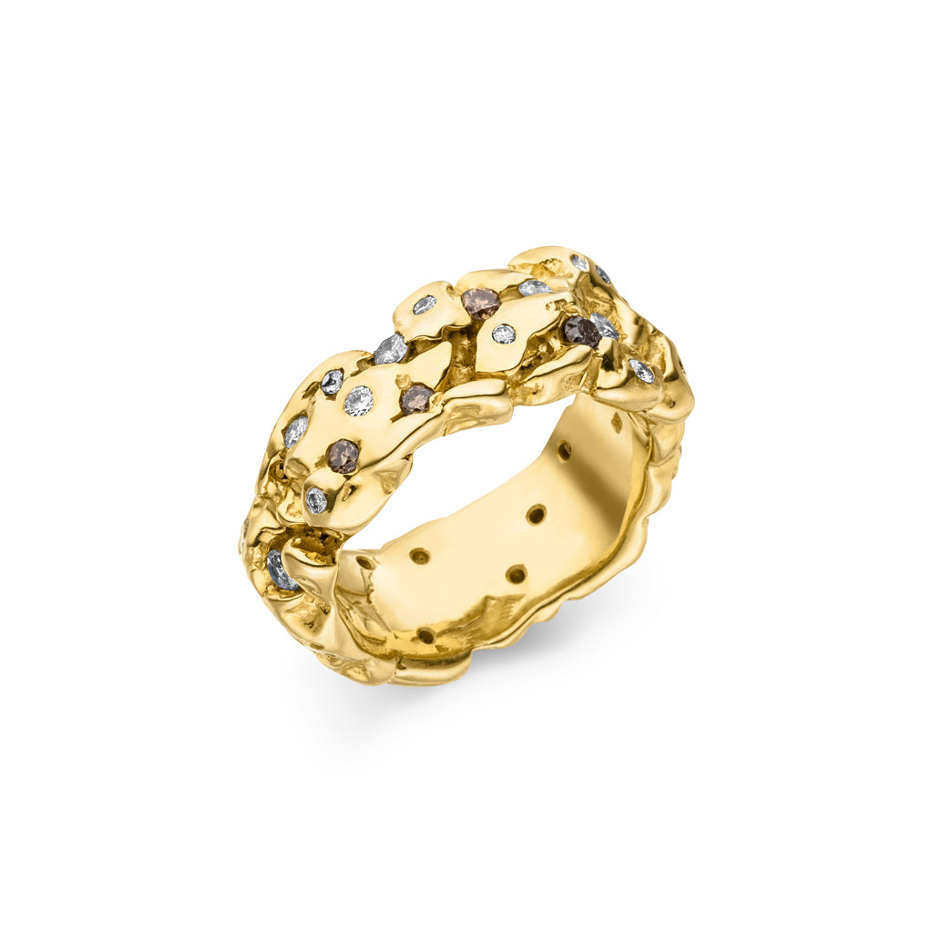 Gold Ring "Nuggets" mit 1,0 ct. Diamanten (Gelbgold 585)