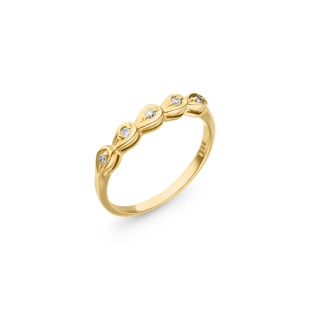 Goldring mit 5 Diamanten (Gelbgold 585)