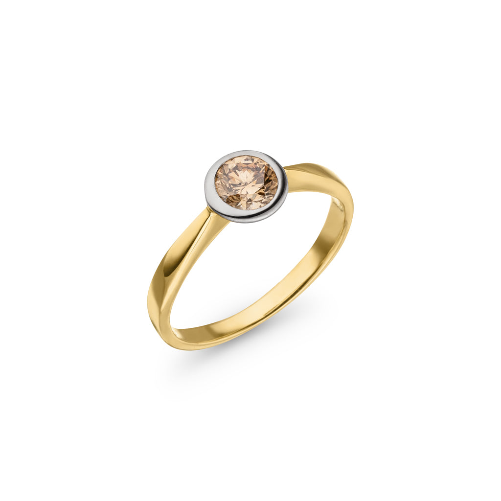 Diamant Ring "Champagne" 0,60 Karat (Gelbgold / Weißgold 585)