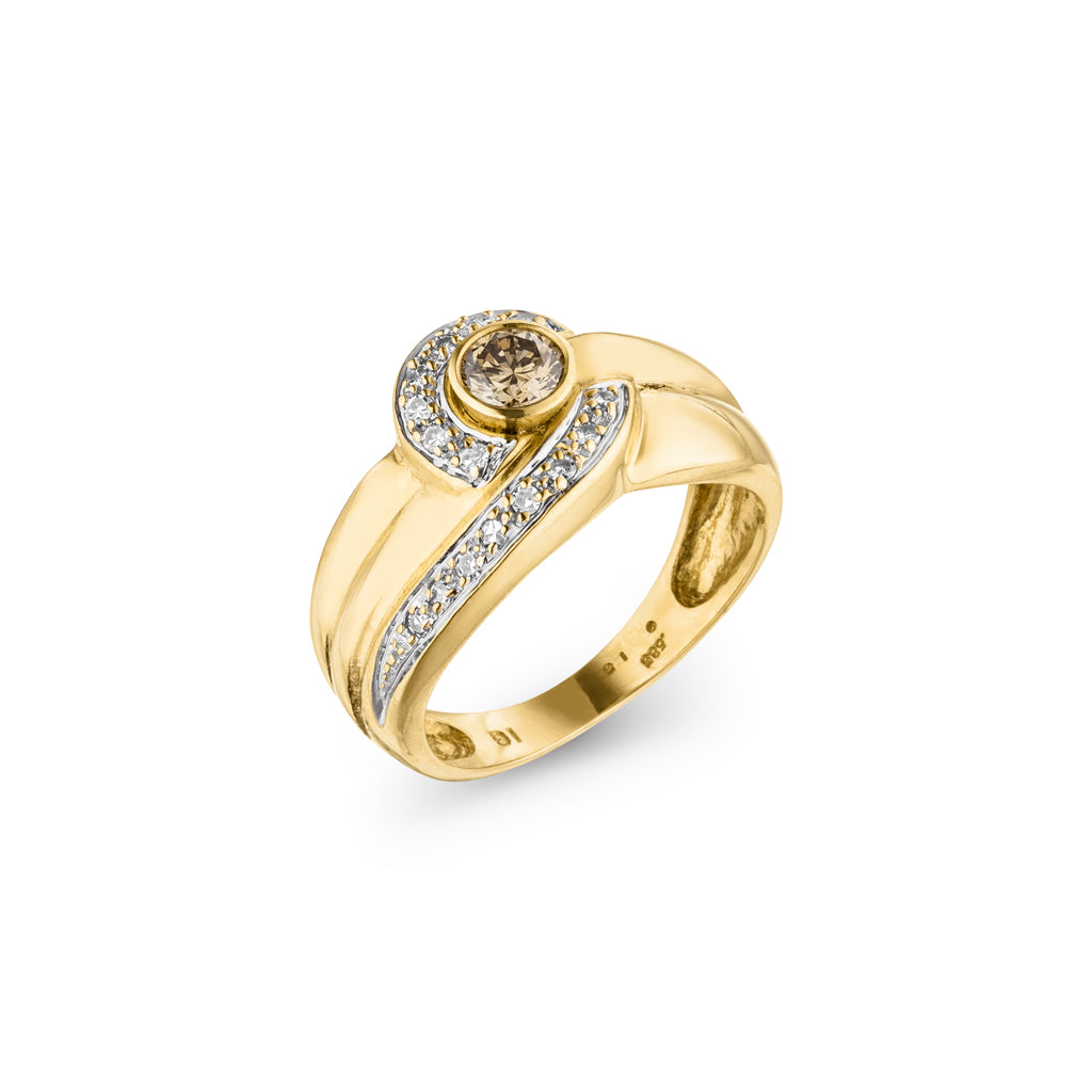 Diamant Ring "Bicolor" 0,34 Karat (Gelbgold 585 / Weißgold 585)
