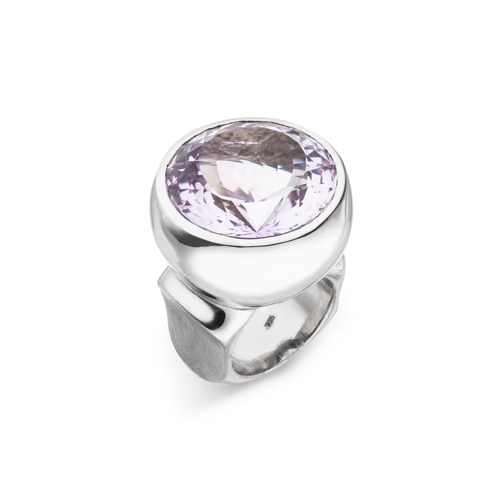 Amethyst Ring "Round" 24 mm (Sterling Silber 925)