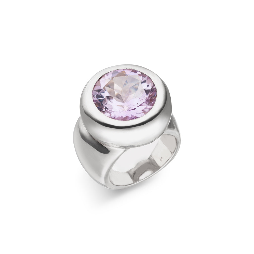 Amethyst Ring "Round" 16 mm (Sterling Silber 925)