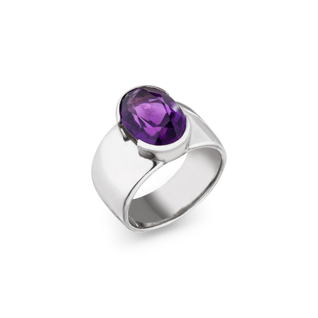 Amethyst Ring "Oval" 13x9 mm (Sterling Silber 925)