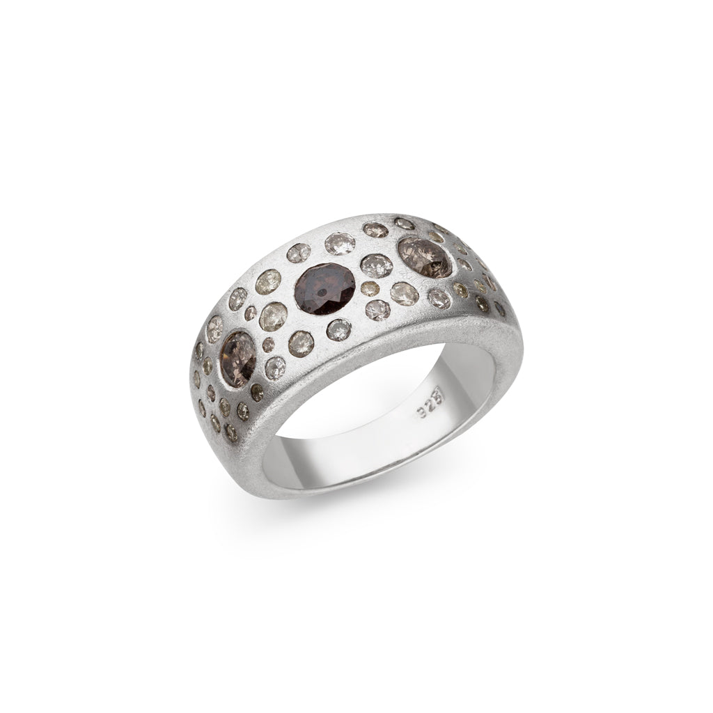 Diamant Ring "Sternenhimmel" 2,13 ct. (Sterling Silber 925)