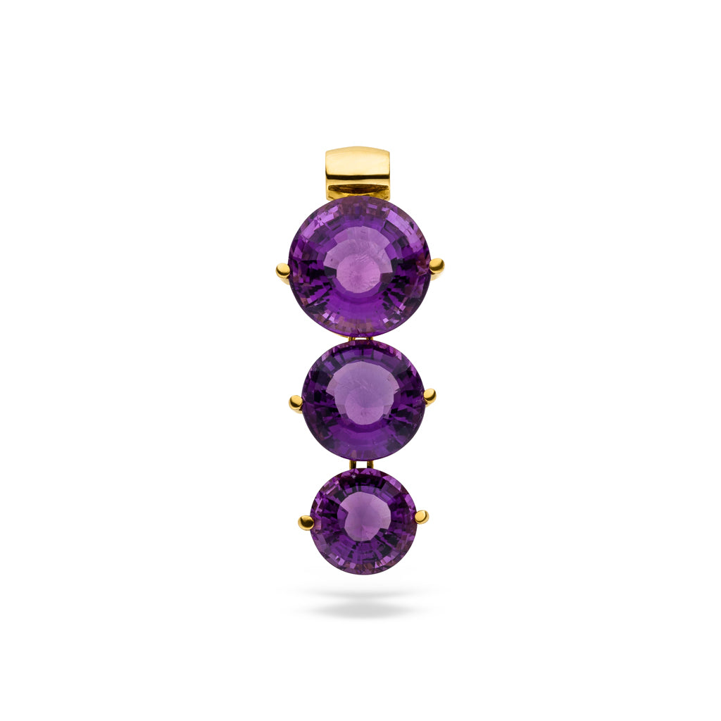 Amethyst Anhänger "Trio Infernale" (Gelbgold 585)