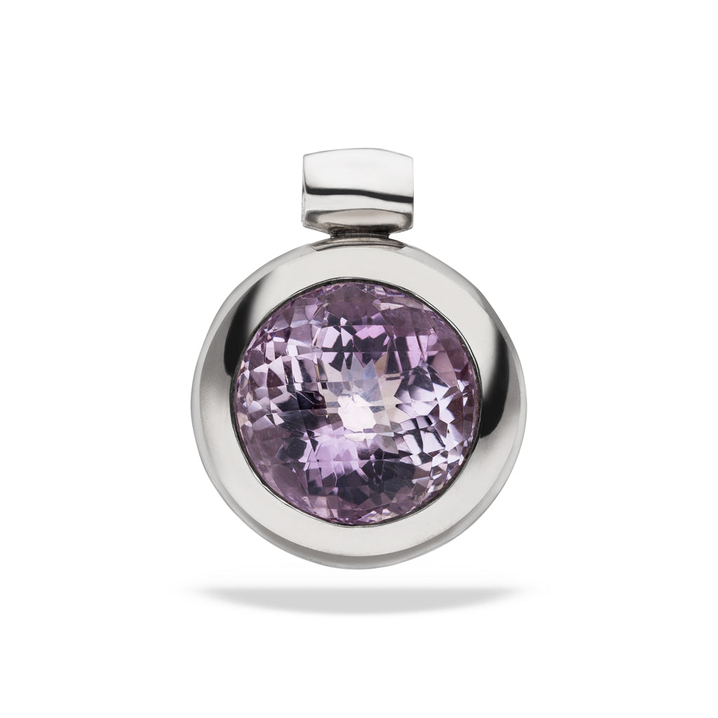 Amethyst Anhänger "Checkerboard" 28 mm (Sterling Silber 925)