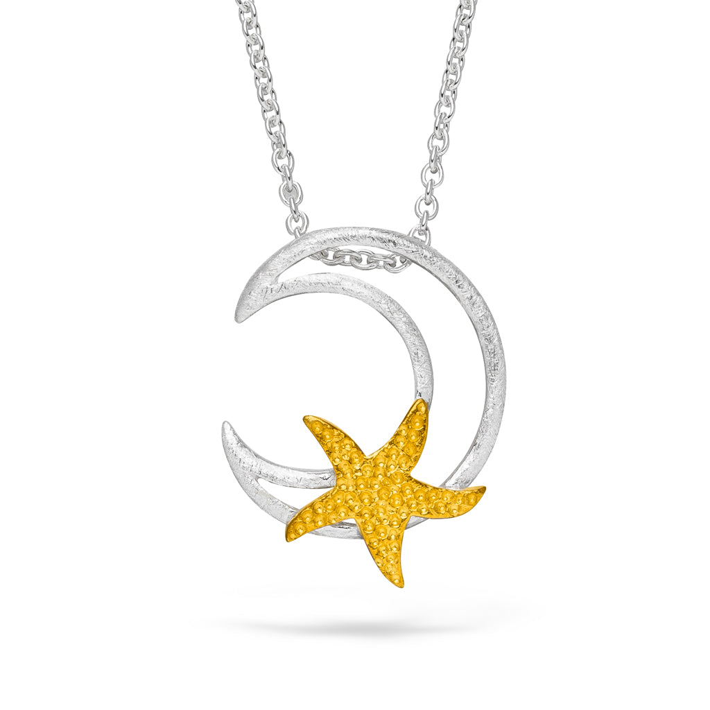 Silber Anhänger "Starfish Moon" (Sterling Silber 925 teilvergoldet)
