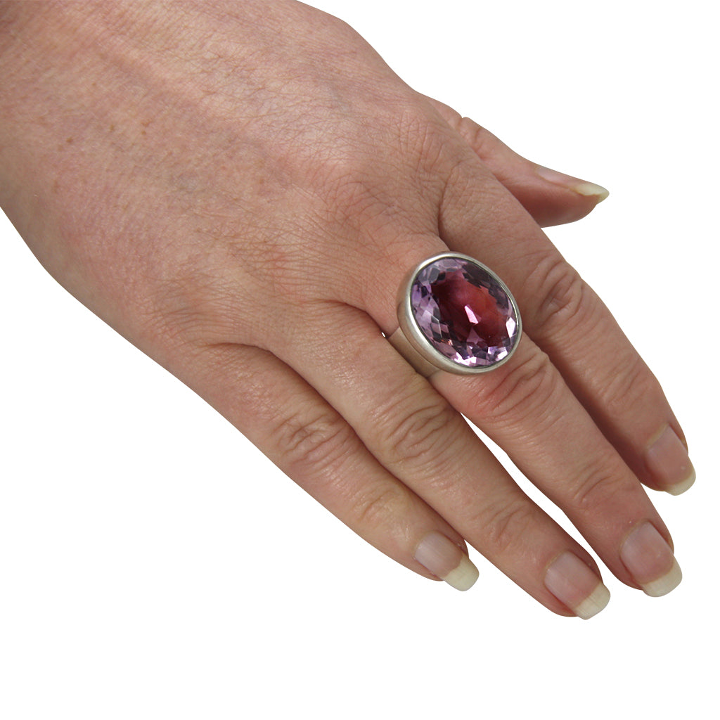 Amethyst Ring 25x18 mm (Sterling Silber 925)