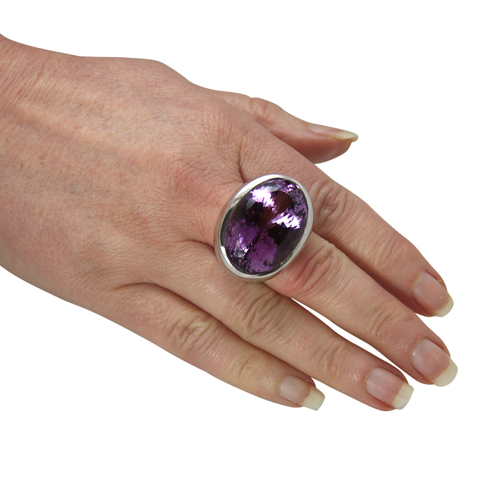 Amethyst Ring 32x22 mm (Sterling Silber 925)