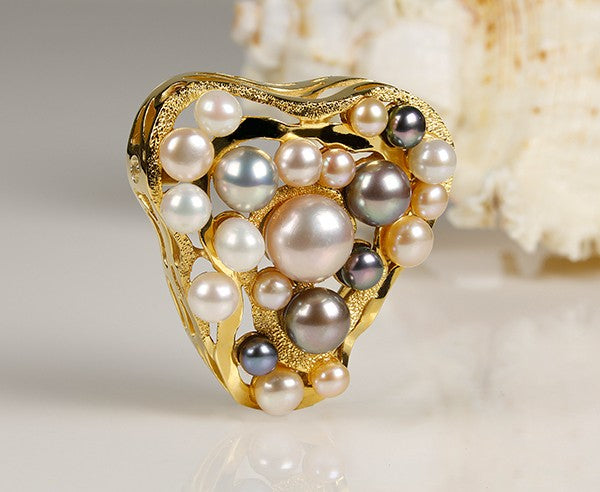 Bajonett Wechselschließe - Perlen (Sterlingsilber 925 vergoldet)