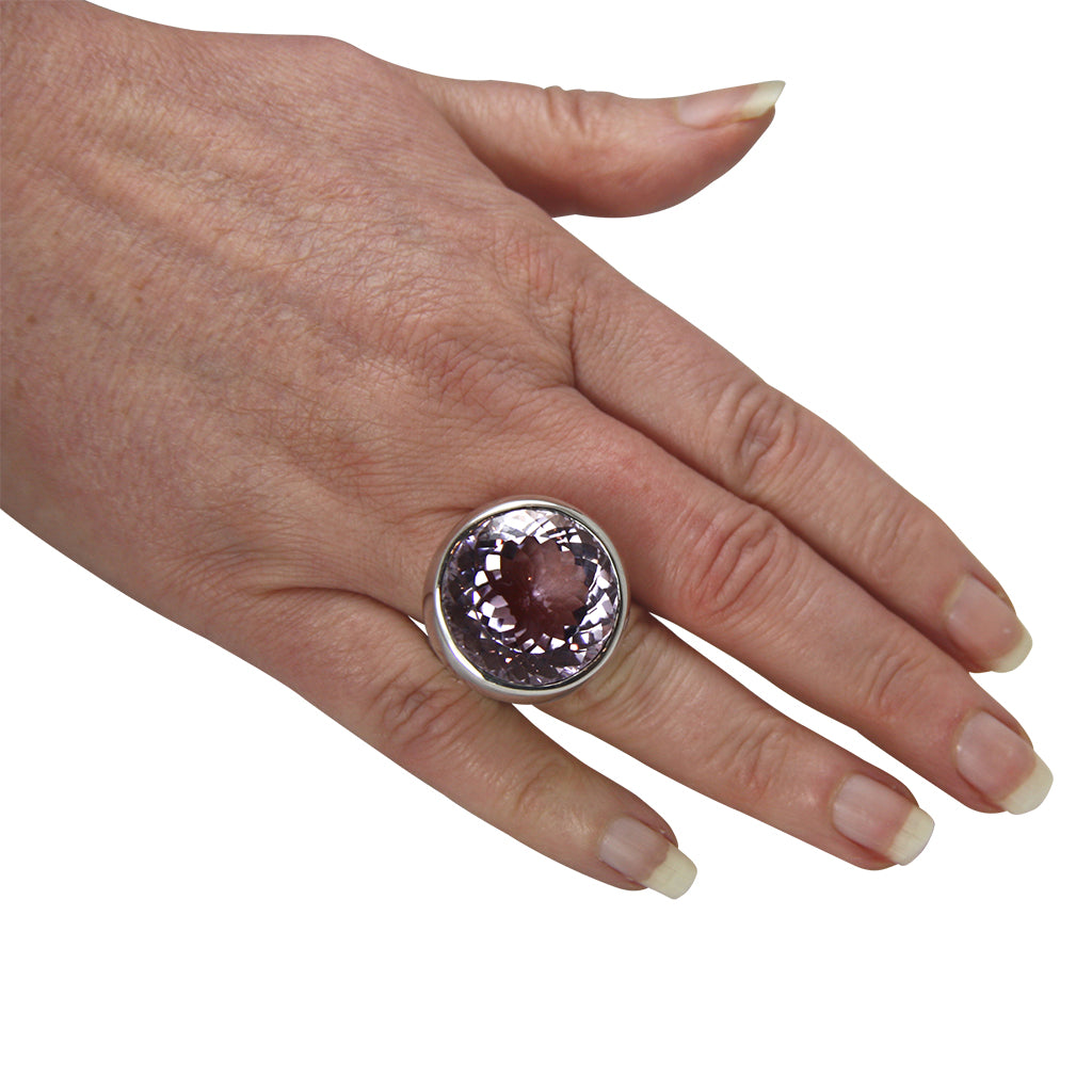 Amethyst Ring "Round" 24 mm (Sterling Silber 925)