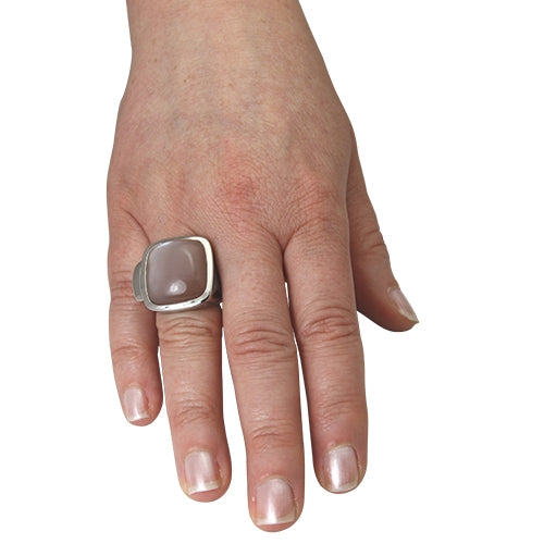 Mondstein Ring "Cushion" (Sterling Silber 925)