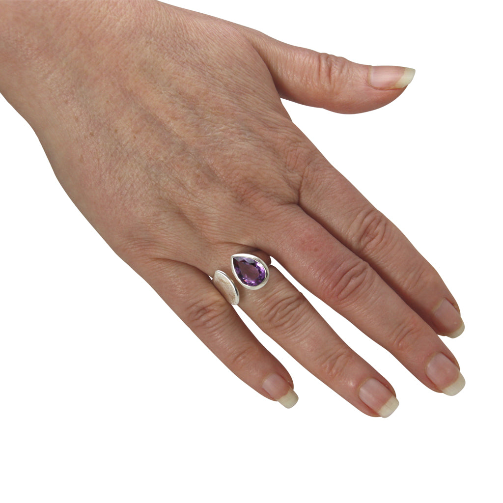 Amethyst Ring "Drop" 13x10 mm (Sterling Silber 925)