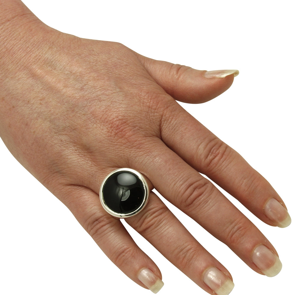 Onyx Ring 20 mm (Sterling Silber 925)