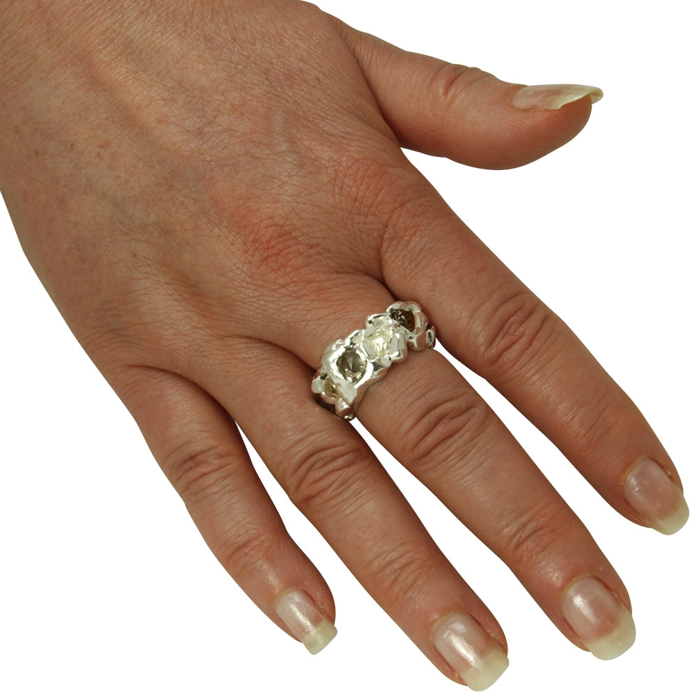Diamant Ring "Nuggets" mit 5 Rohdiamanten (Sterling Silber 925)