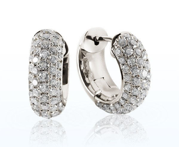 Kreolen Platin (PT950) 16x6 mm mit Diamant Brillanten 2,06 ct.