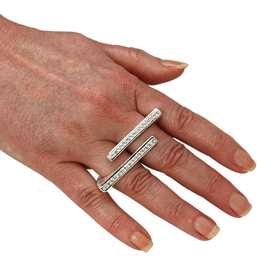 Silber Ring "Parallel" (Sterling Silber 925) 2-Finger-Ring