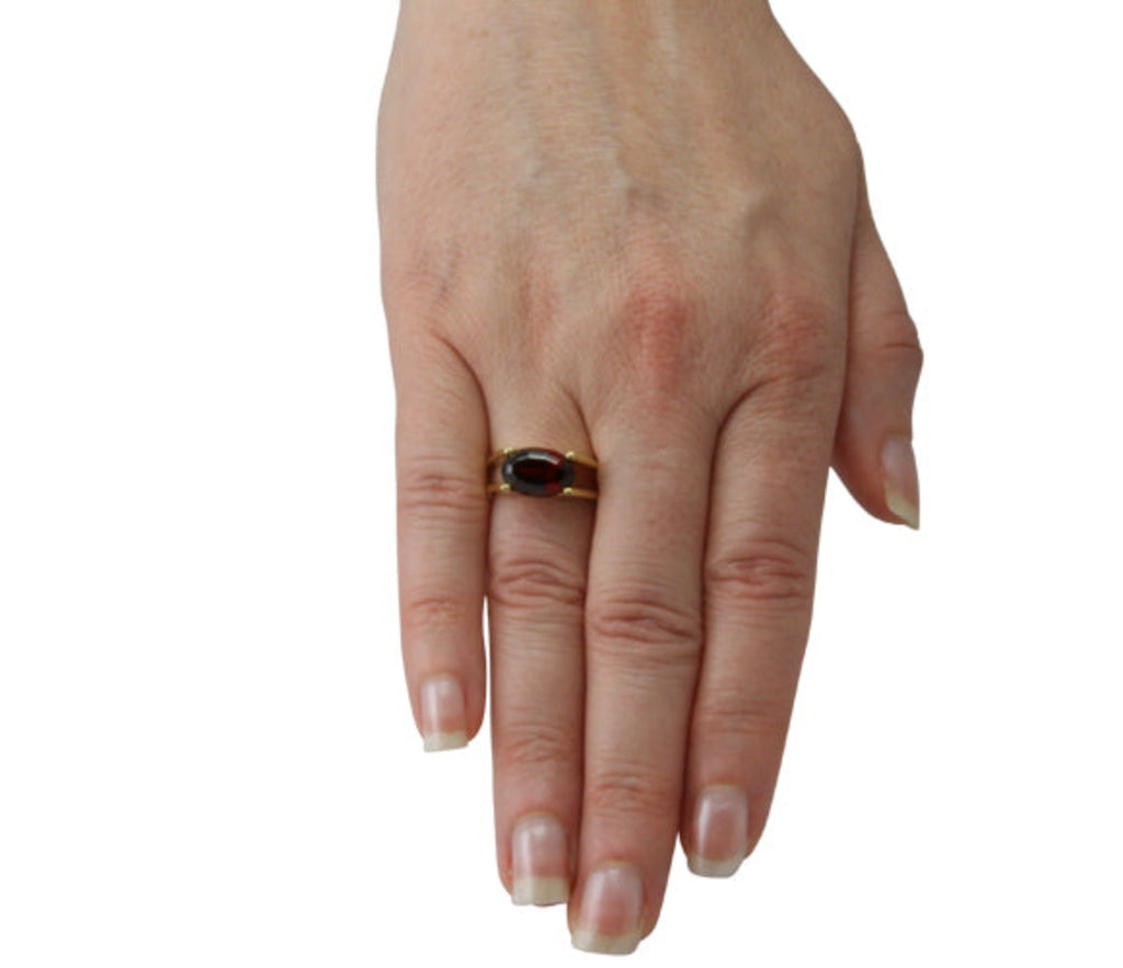 Granat (Rhodolith) Ring 5,0 ct. (Gelbgold 585)