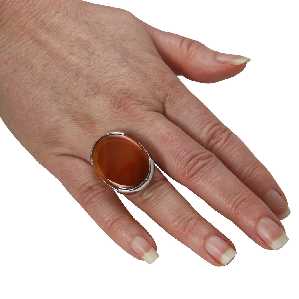 Karneol Ring 30x24 mm (Sterling Silber 925)