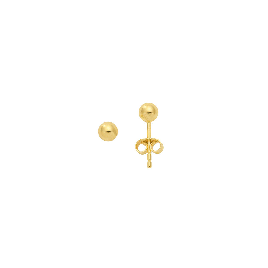 1 Gold Ohrstecker "Kugel" 4 mm (Gelbgold 585)