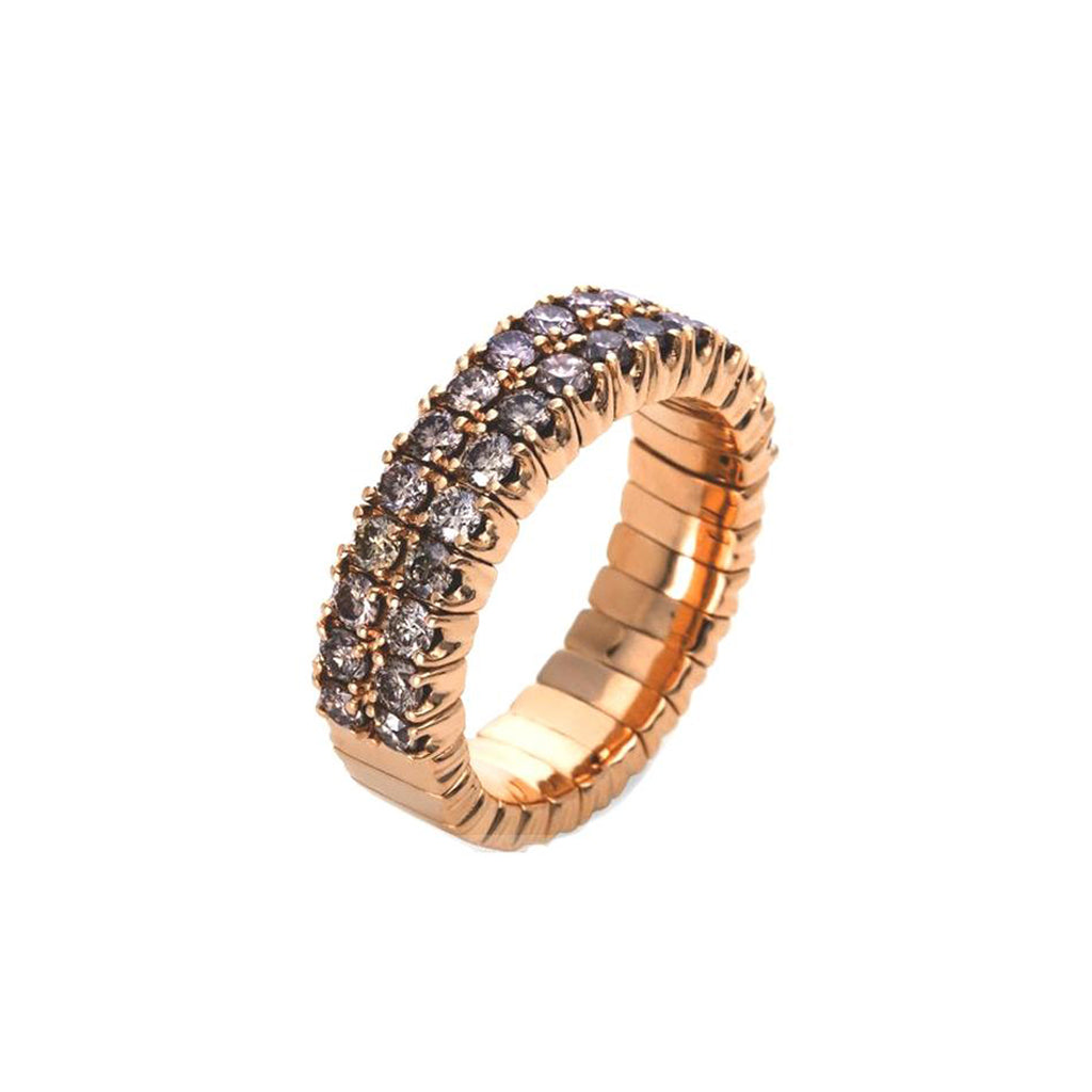 Goldring "Stretch" mit Diamanten (Rosègold 750) dehnbar