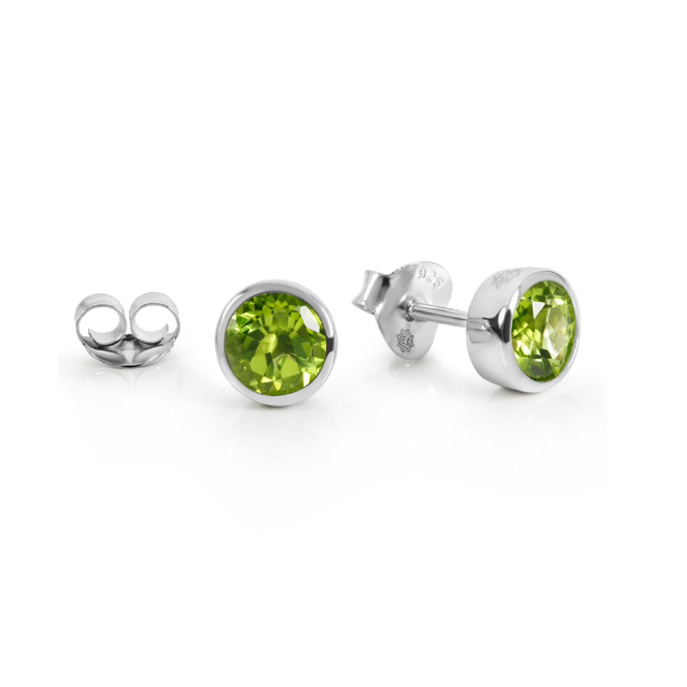 Peridot Ohrstecker 7 mm (Sterling Silber 925)