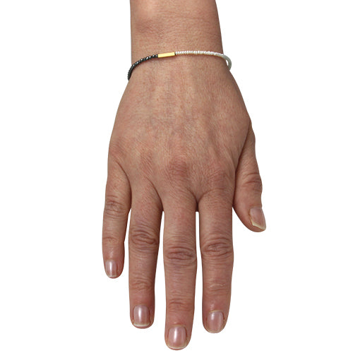 Edelstein Armband Hämatit / Amazonit / Perlen (Sterling Silber 925)
