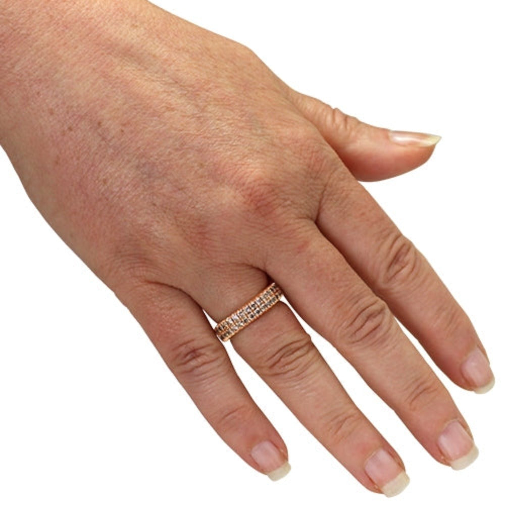 Goldring "Stretch" mit Diamanten (Rosègold 750) dehnbar