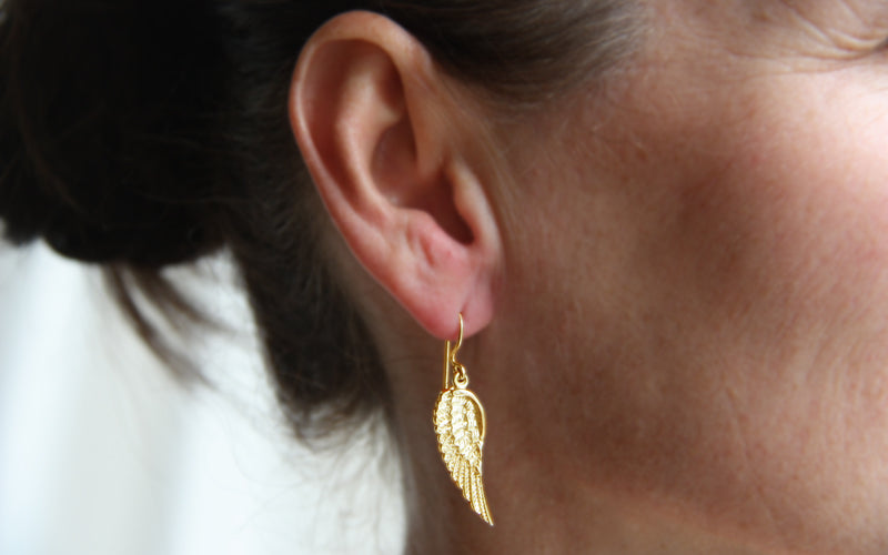 Ohrringe Engelsflügel (Sterling Silber 925 vergoldet)