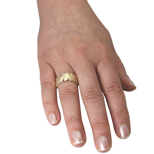 Silber Ring "Herzen" (Sterling Silber 925 vergoldet)