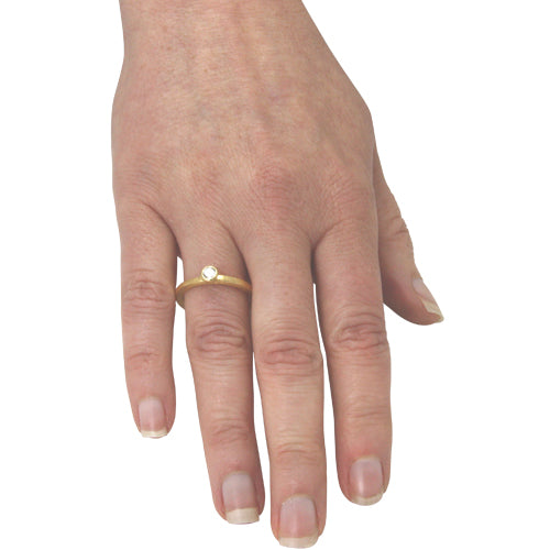 Silber Ring "Simple" 2 mm Zirkonia (Sterling Silber 925 vergoldet)