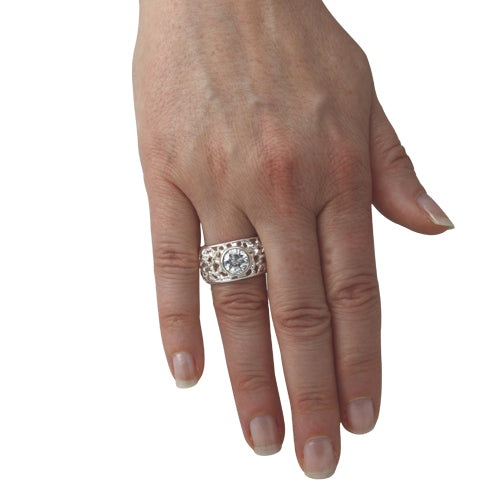 Silber Ring "Nugget Light" Zirkonia (Sterling Silber 925)