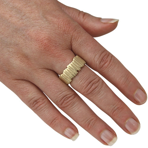 Klapp Gold Ring "Bamboo" (Gelbgold 585) Arthrose Ring