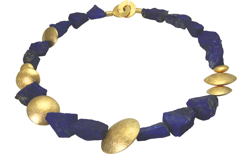 Lapislazuli Collier "Blue Dream" (Sterling Silber 925, vergoldet)