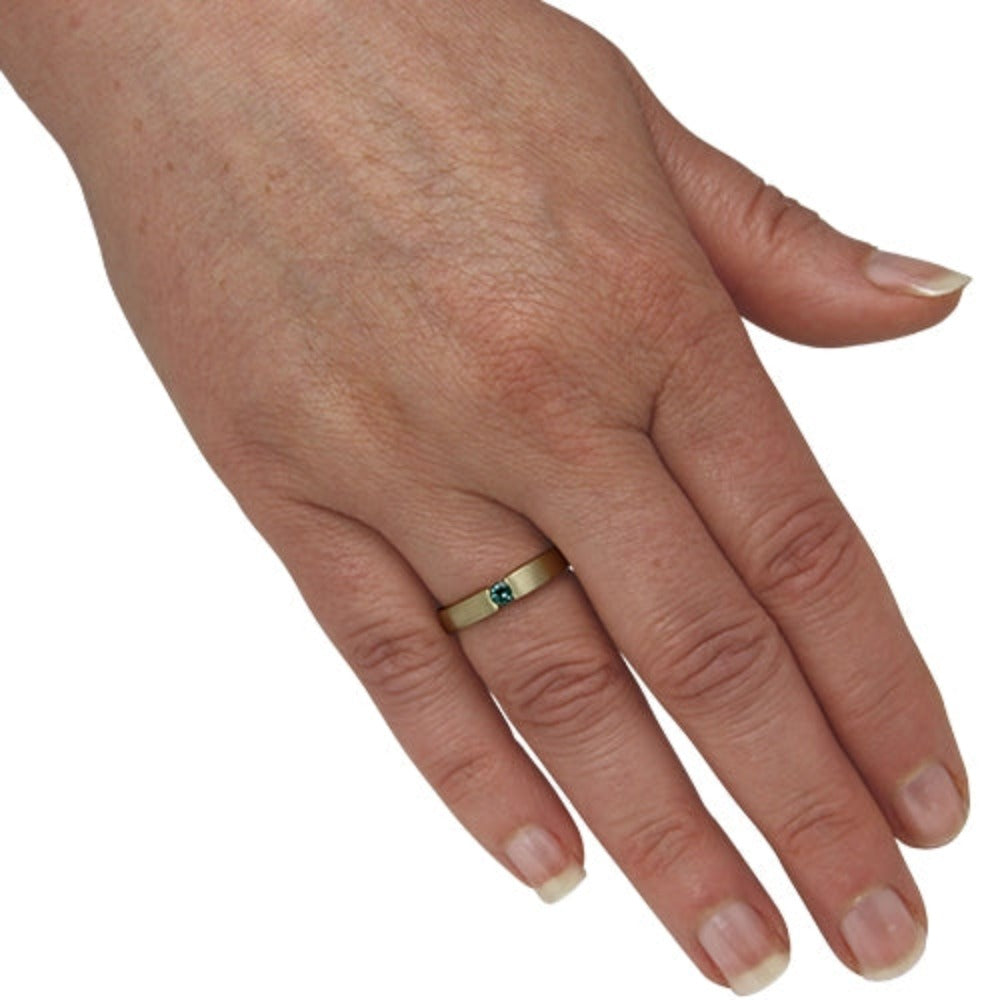 Gold Ring mit natürlichem Alexandrit 3,3 mm (Gelbgold 585) und intensivem Farbwechsel
