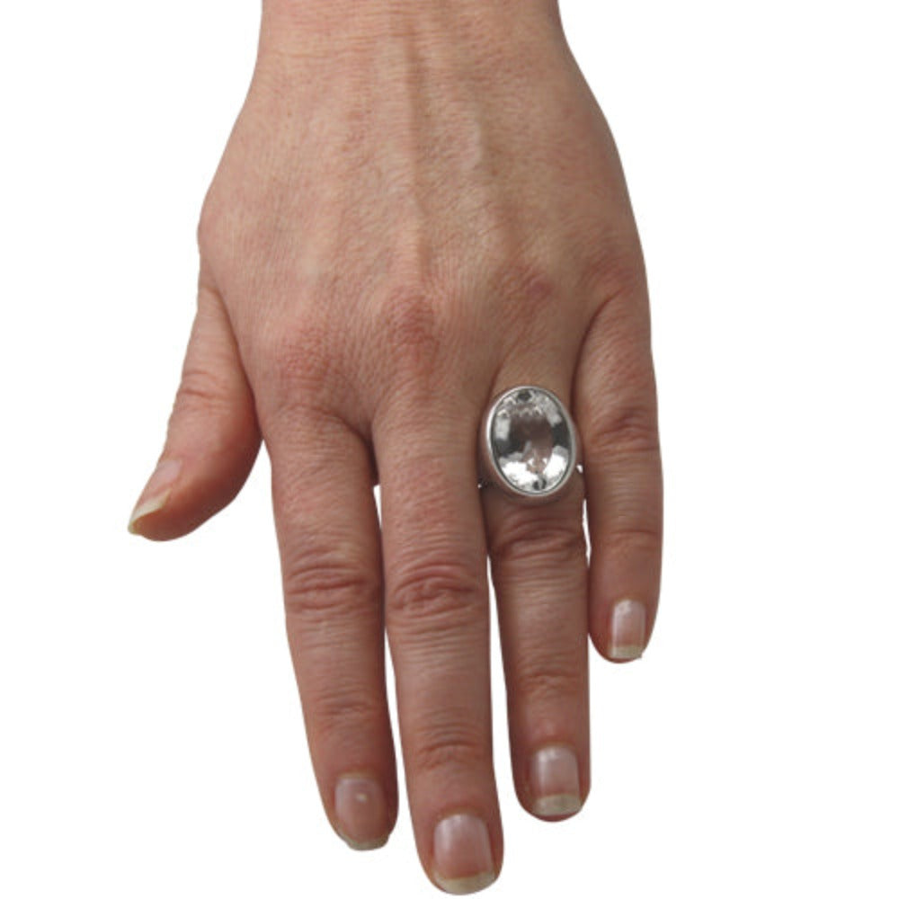 Bergkristall Ring "Oval" (Sterling Silber 925)